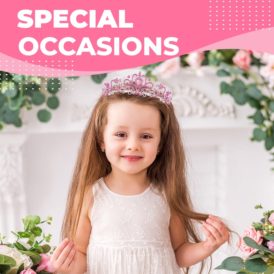 Birthday Tiara Crown with Sash for Women, Headband Hair Accessories for Wedding Party Costume