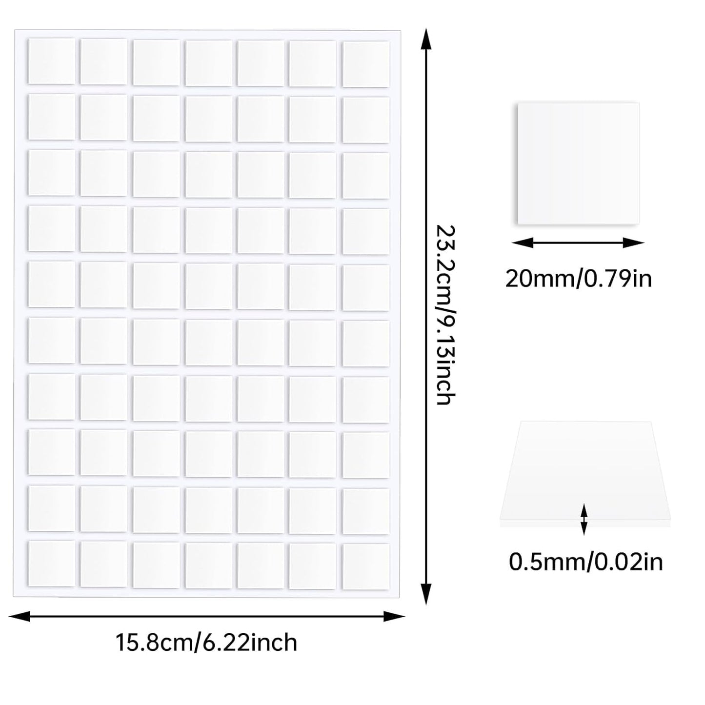 JANYUN 140 Pieces Adhesive Dots,Removable Round Putty Clear Tack No Trace Small Tape Stickers for Wall Hanging Festival Poster Office Party Decoration Picture Crafts