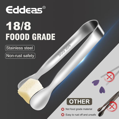 EDDEAS 12 PCS Small Serving Tongs, 4.3" Mini Gold Tongs, Gold Kitchen Tongs for Serving Food, Coffee Bar, Tea Party, Desserts Party and Ice Bucket