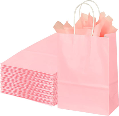 BLEWINDZ 32 Pieces Gift Bags with 32 Tissues, 8 Colors Party Favor Bags with Handles, Rainbow Gift Bag for Wedding, Birthday, Party Supplies and Gifts