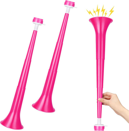 2 Pcs Stadium Horn for Adult, 21 Inch Vuvuzela Plastic Collapsible Cheering Trumpets for Sporting Events Football Carnival Party (Blue)