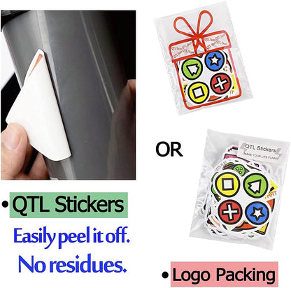 QTL Neon Stickers for Teens & Students Prizes, Waterproof Vinyl Party Favor Stickers, School Rewards, Water Bottle and Laptop, 50PCS - Colors B
