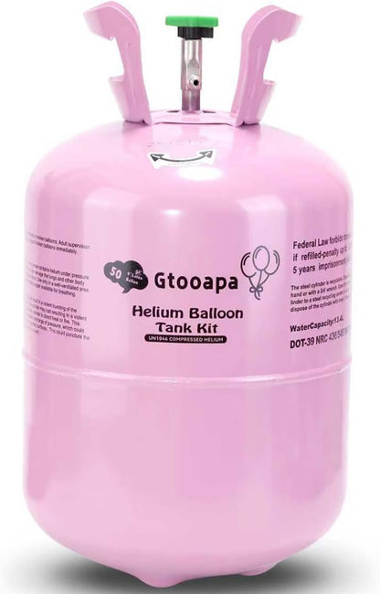 Helium Gas 13.4L Tank up to 50 Latex Balloons 1-Box, Helium Tank for Balloons at Home Latex Balloons and Ribbons Included
