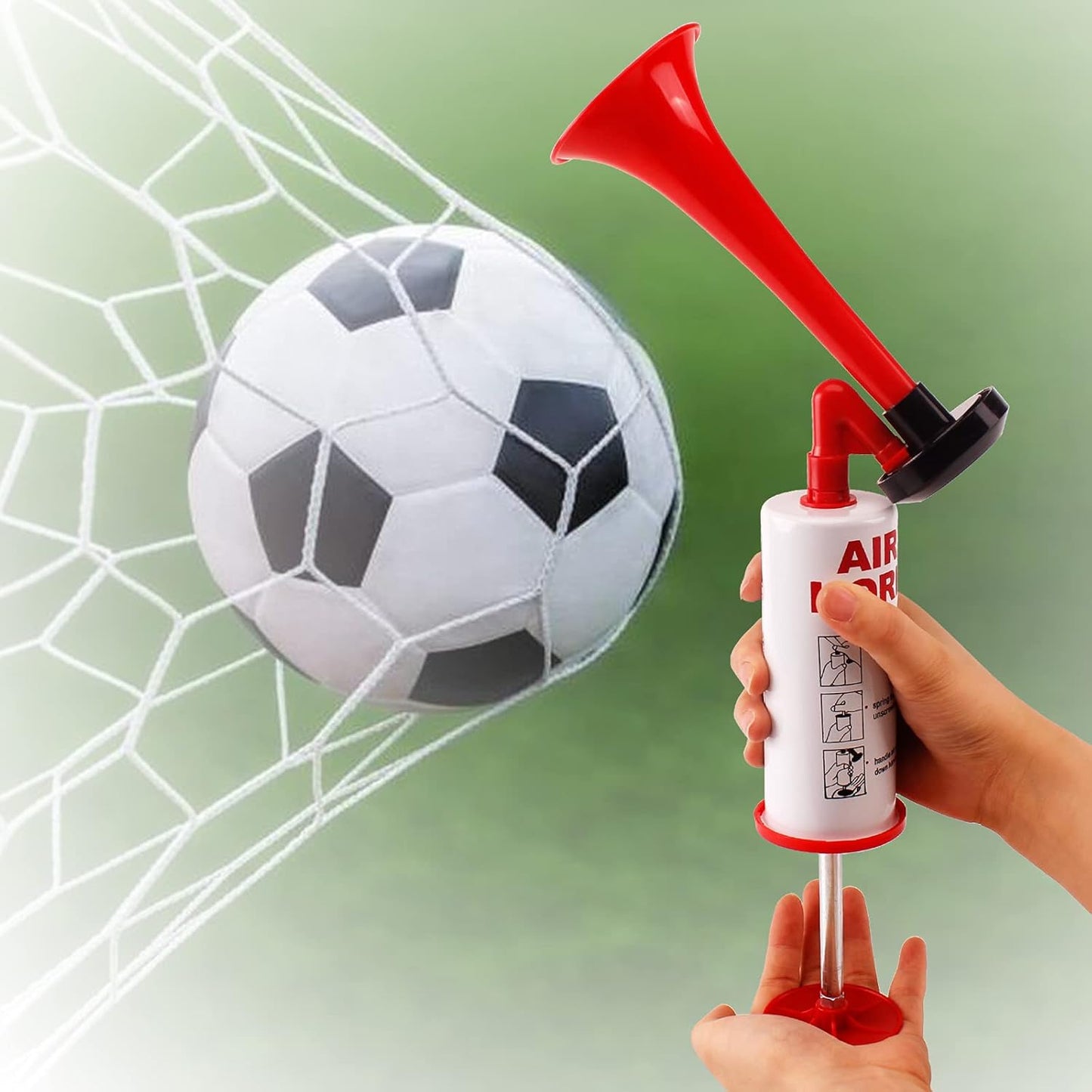 FARBIN Loud Air Horn Handheld Pump Air Horn Noisemakers for Kids Birthday Party, Football Match Sporting Events, Festival Celebrations, Fog Warning Horn Trump, 2pcs (Mini handheld horn 2pcs)