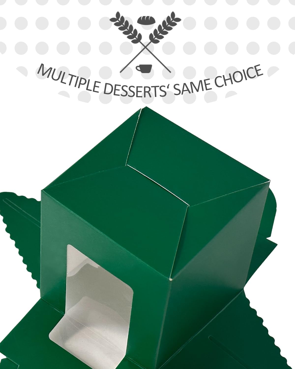 qiqee 60pcs Cupcake Boxes Individual Disposable White Single Box with Window 3.6 * 3.6 * 4.3inch Cupcake Containers/Holders