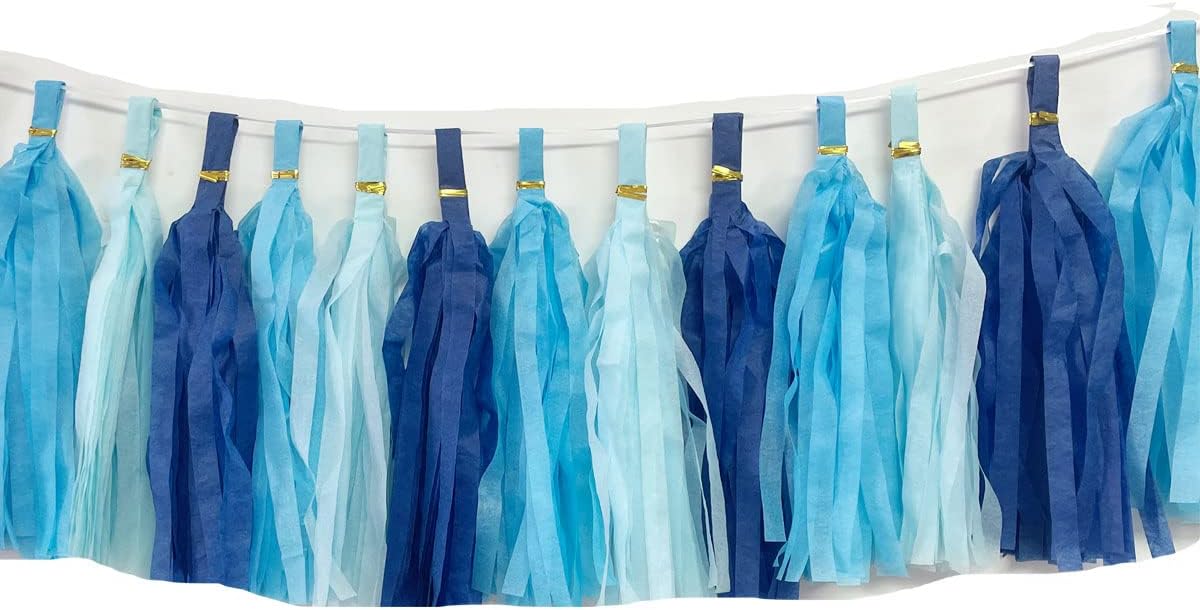 30pcs Paper Tassels Garland Banner Tissue Paper Tassel DIY Hanging Paper Decorations Party Tassel Garland Decor Baby Shower Nursery Wedding Festival Baby Shower Decoration(30, White)