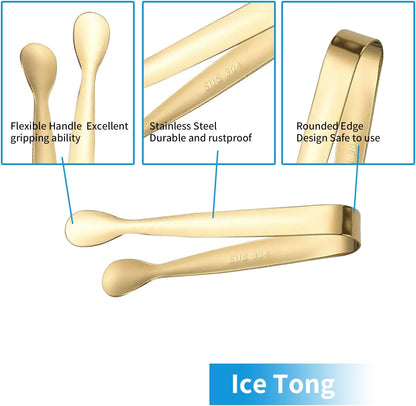 6Pcs Silver and Gold Mini Sugger Tongs Small Tongs,Charcuterie Boards Accessories Serving Trays for Tea Parties,Coffee Breaks,or Any Social Gathering.