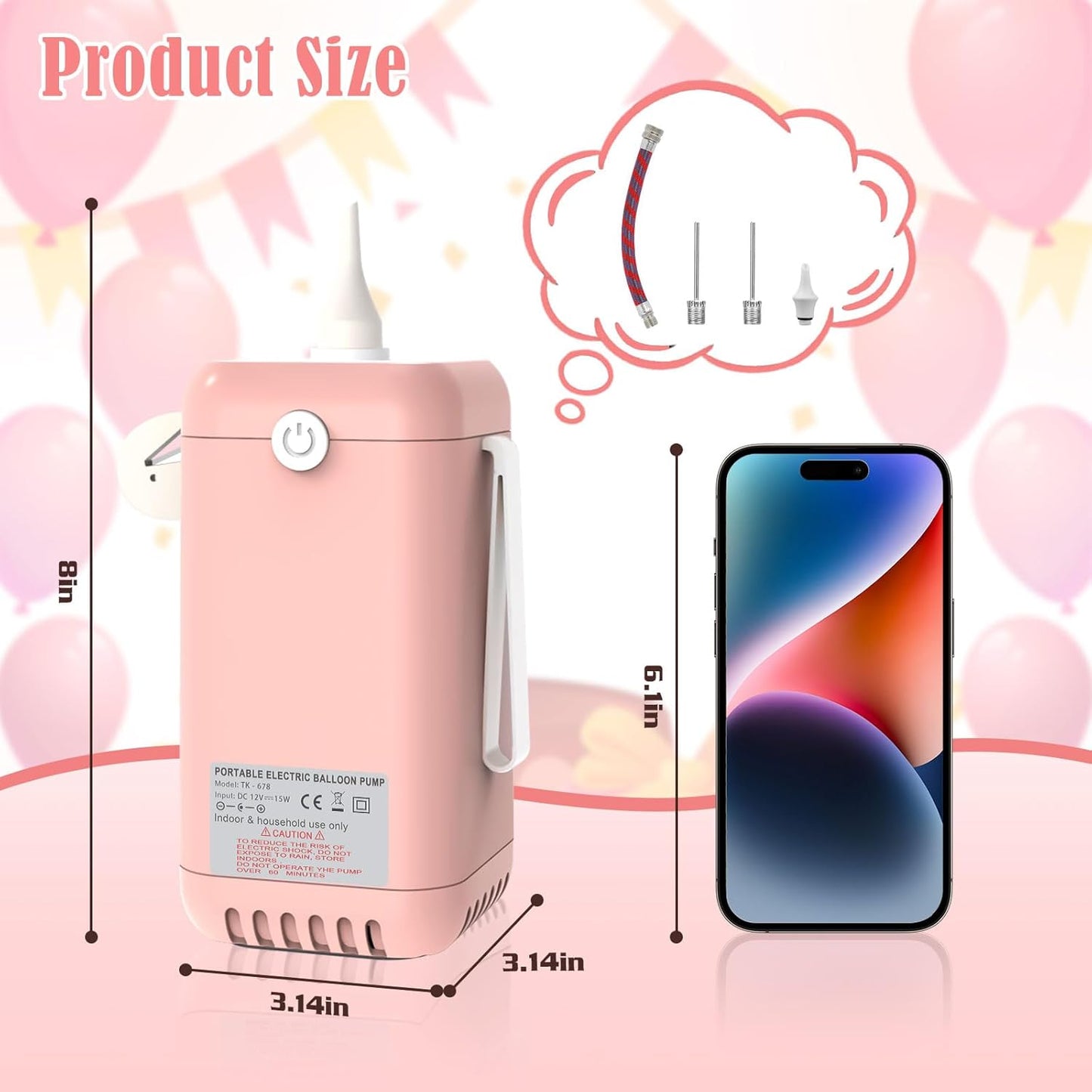 Ball Pump Balloon Pumps Electric, Balloon Pump Portable Long Animal Balloon Pump, Electric Blower Machine Inflator Basketball Pump 260 Balloon Pump for Party/Wedding/Birthday Decorations