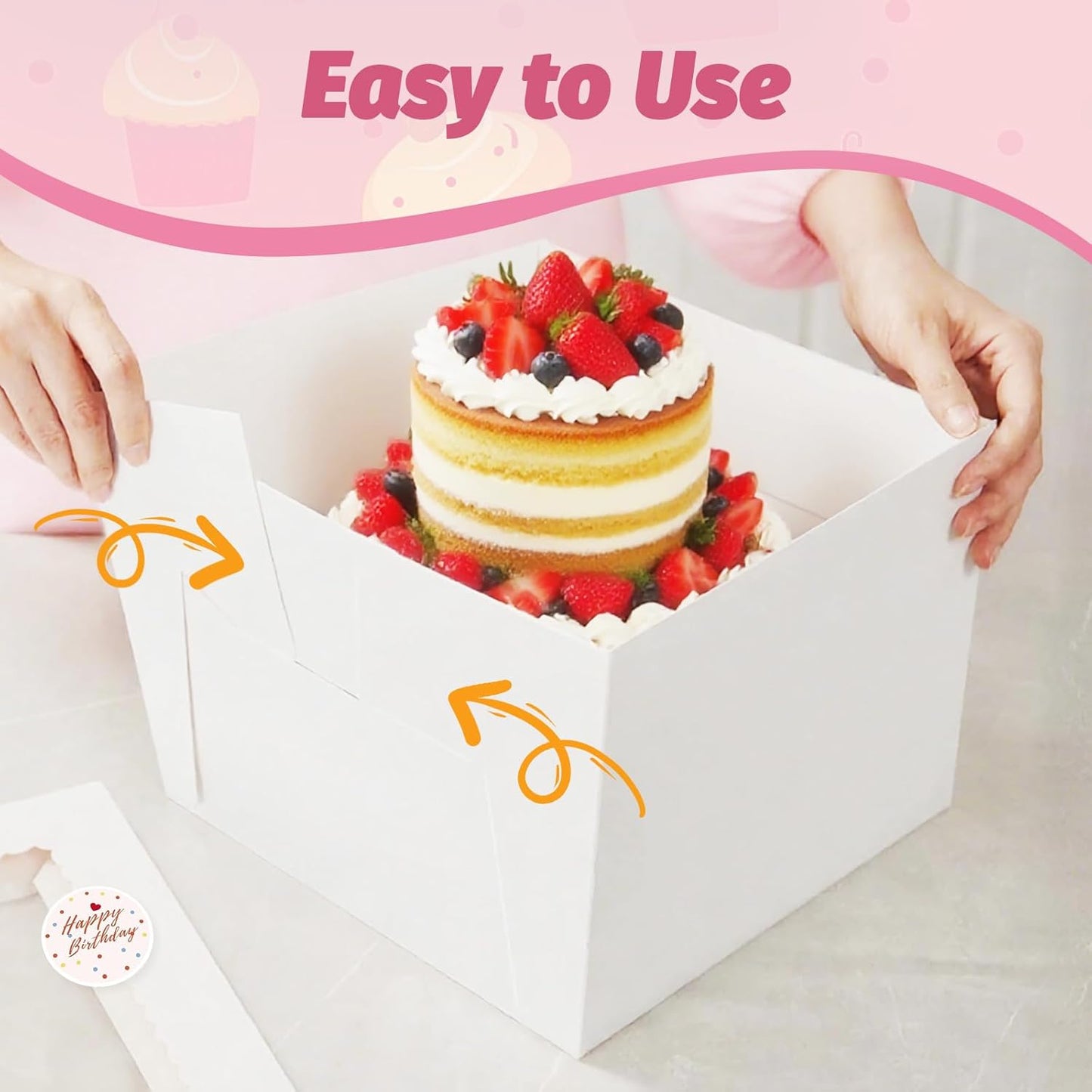 15pcs Cake Boxes,10x10x8 Inch Tall Cake Box with Window,White Bakery Boxes,Large Cookie Boxes,Bakery Boxes with Stickers ,Treat Boxes for Cake,Macaroon,Donuts, Pies, Cookies, Wedding, Birthday, Party