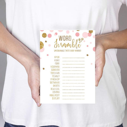 Andaz Press Blush Pink Gold Glitter Girl Baby Shower, Printable Table Tent Place Cards, 20-Pack, Seat Placement Cards Blank Place Cards For Table Settings Name Cards for Wedding, Graduation Food Cards - Colors B