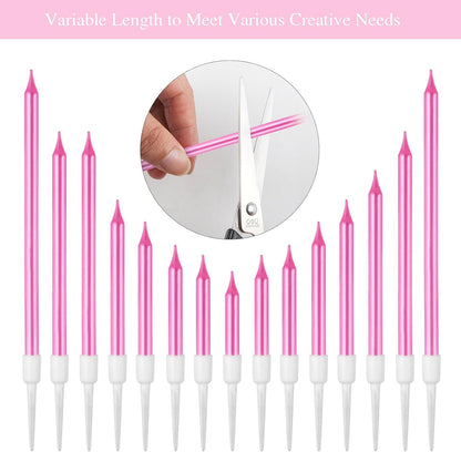 BEAN LIEVE 30-Count Champagne Gold Long Thin Metallic Birthday Candles, Cake Candles, Birthday Parties, Wedding Decorations, Party Candles, Cake Decorations