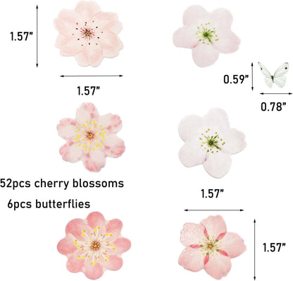 Weraru 58Pcs Edible Butterfly and Flowers Cake Topper Cupcake Toppers Wedding Themed Party Birthday Cake Decoration Mixed Size & Colour