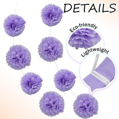 Yosawa 12 Pcs Tissue Paper Pom Poms Flowers,10''12''Paper Flower Party Decorations for Wedding Birthday Baby Shower Baby Girl Room Nursery Decoration（Sky Blue/ZH）