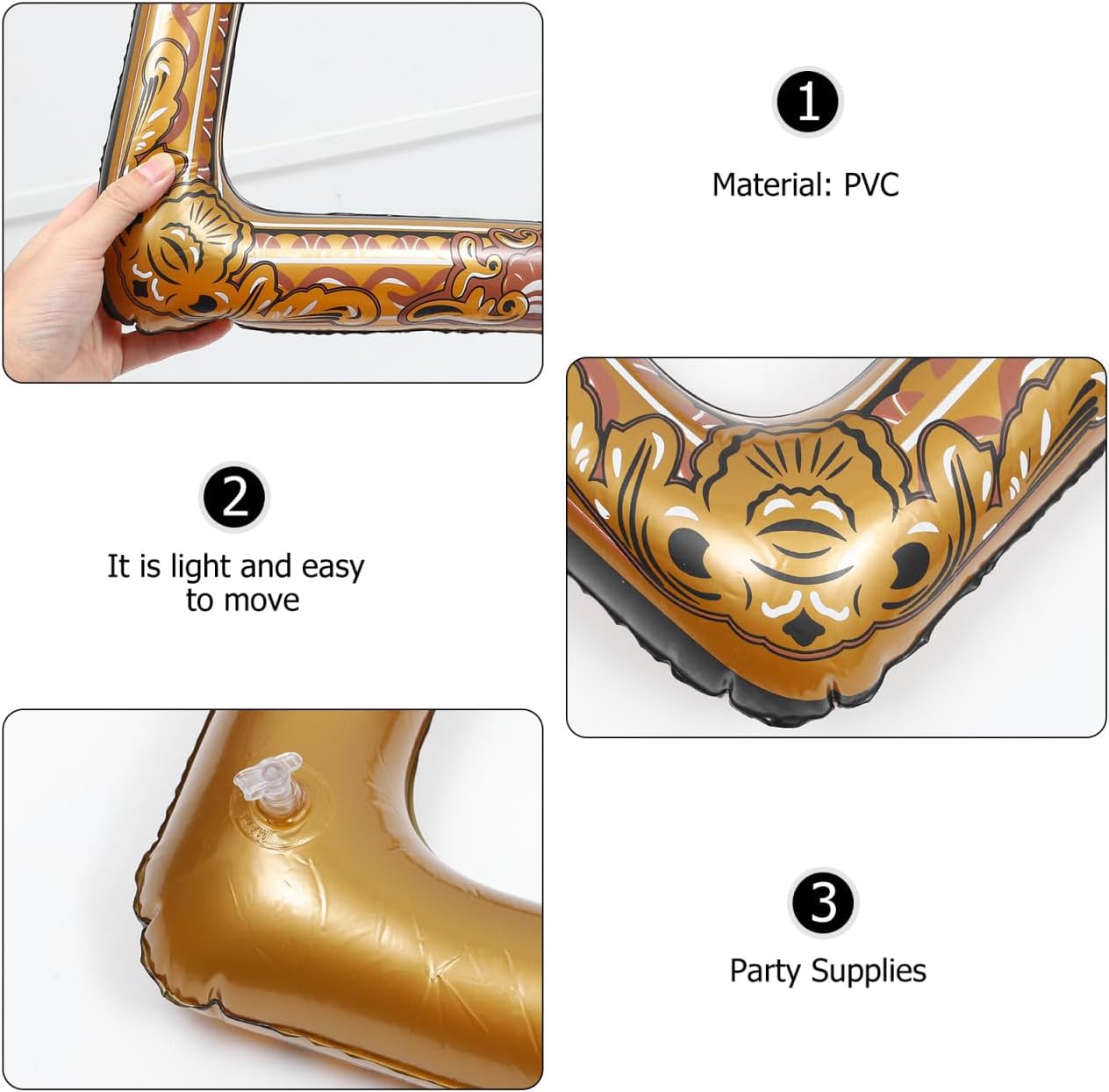 TENDYCOCO Inflatable Photo Frame Prop 26.37X18.11In Lightweight Selfie Picture Frame for Parties Weddings Festivals Portable Photo Booth Accessory