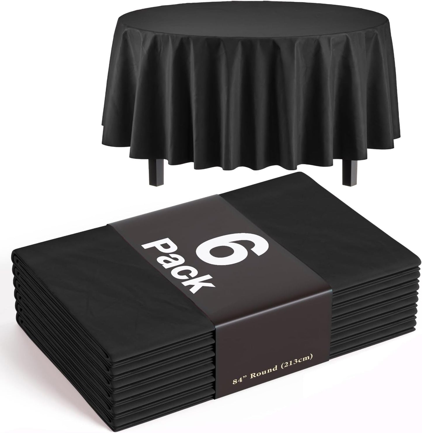 Exquisite Party Solids 6-Pack Premium Plastic Tablecloth 54in. x 108in. Rectangle Plastic Table Cover - Navy