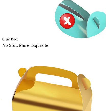 30-Pack Yellow Party Favor Treat Boxes, Goodie Candy Box, Gable Paper Gift Boxes with Handles Perfect for Construction and Chic Yellow Submarine Party Decoration Supplies