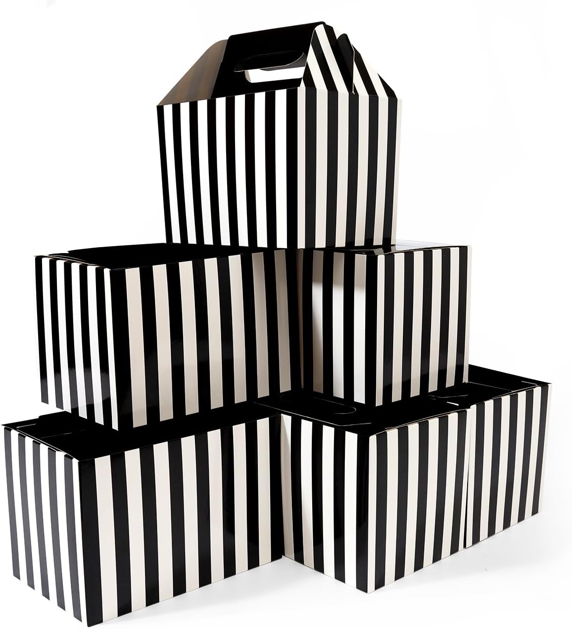 Happyhiram 30 CT Large Welcome Boxes with Handles White, 9x6x6 Gable Gift Easter Boxes Cardboard Paper Party Favor Boxes Barn Style Carry Out Box Recyclable Paper Gift Packaging Boxes for Food Box Lunch Cookies Donuts Baby Shower Bridal Shower Wedding