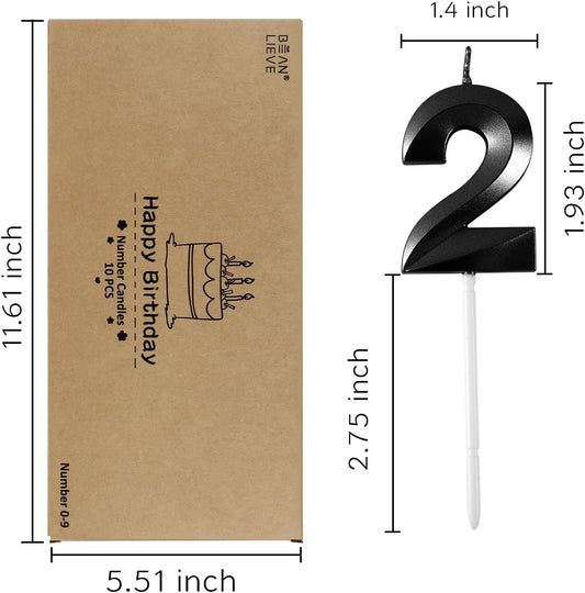 BEAN LIEVE Blue Birthday Candles - Number Cake Candles, Happy Birthday Numeric Candles Number 0 1 2 3 4 5 6 7 8 9 Used for Cake Decoration on Birthday Parties and Wedding Anniversary Celebration