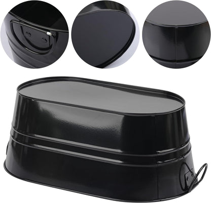 3 PCS 15.3 x 9 x 6 inches White Metal Galvanized Tub with Iron Handles, 3 Gallon Beverage Tubs for Parties, Large Ice Buckets for Beer, Wine, Cocktails & Outdoor Events