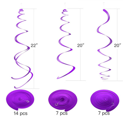 Gold Party Hanging Swirl Decorations Plastic Streamer for Ceiling, Pack of 28