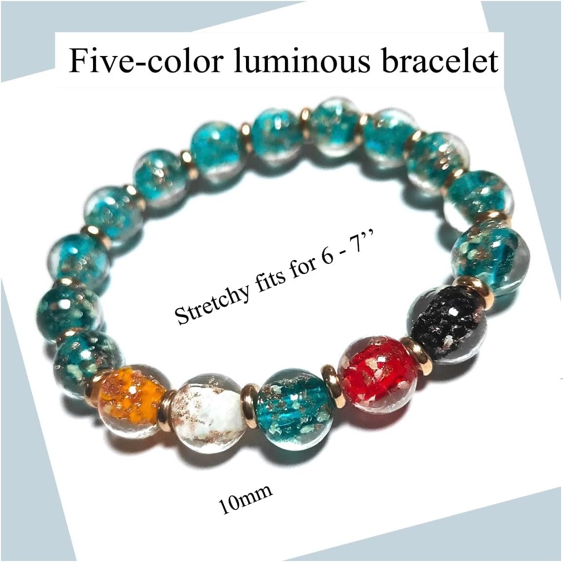Handmade Glow-in-the-Dark Beaded Bracelet, Luminous Wrist Accessory, Fashion Bracelet for Women, Ideal Gift for Night Events, Parties & Birthdays