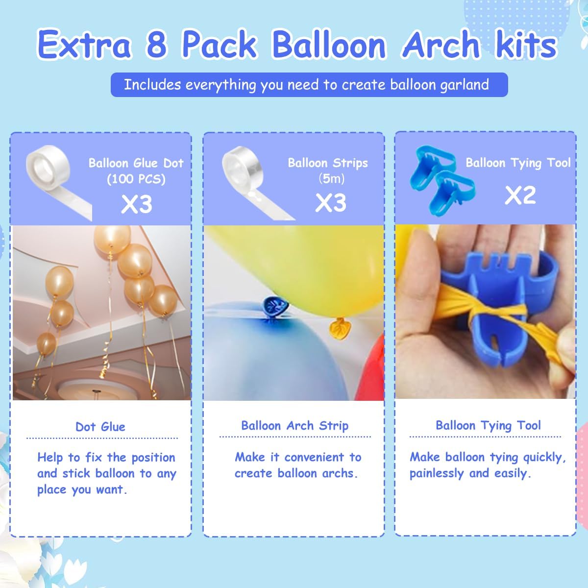 Balloon Pump Electric, 600W Professional Balloon Inflator with 8 Balloon Arch Kits, 2 Modes & Dual Nozzle, Portable Air Pump Ballon Blower Machine for Party Decoration (Rose)