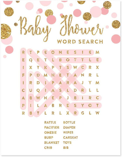 Andaz Press Blush Pink Gold Glitter Girl Baby Shower, Printable Table Tent Place Cards, 20-Pack, Seat Placement Cards Blank Place Cards For Table Settings Name Cards for Wedding, Graduation Food Cards - Colors A