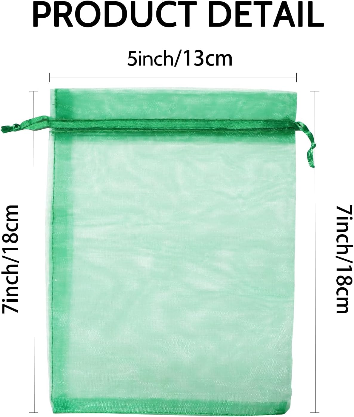 Wudygirl 100pcs 5X7 Inches White Organza Bags Christmas Drawstring Pouches Party Wedding Favor Bags Goodie bags(White 5x7)