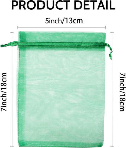 Wudygirl 100pcs 5X7 Inches White Organza Bags Christmas Drawstring Pouches Party Wedding Favor Bags Goodie bags(White 5x7)