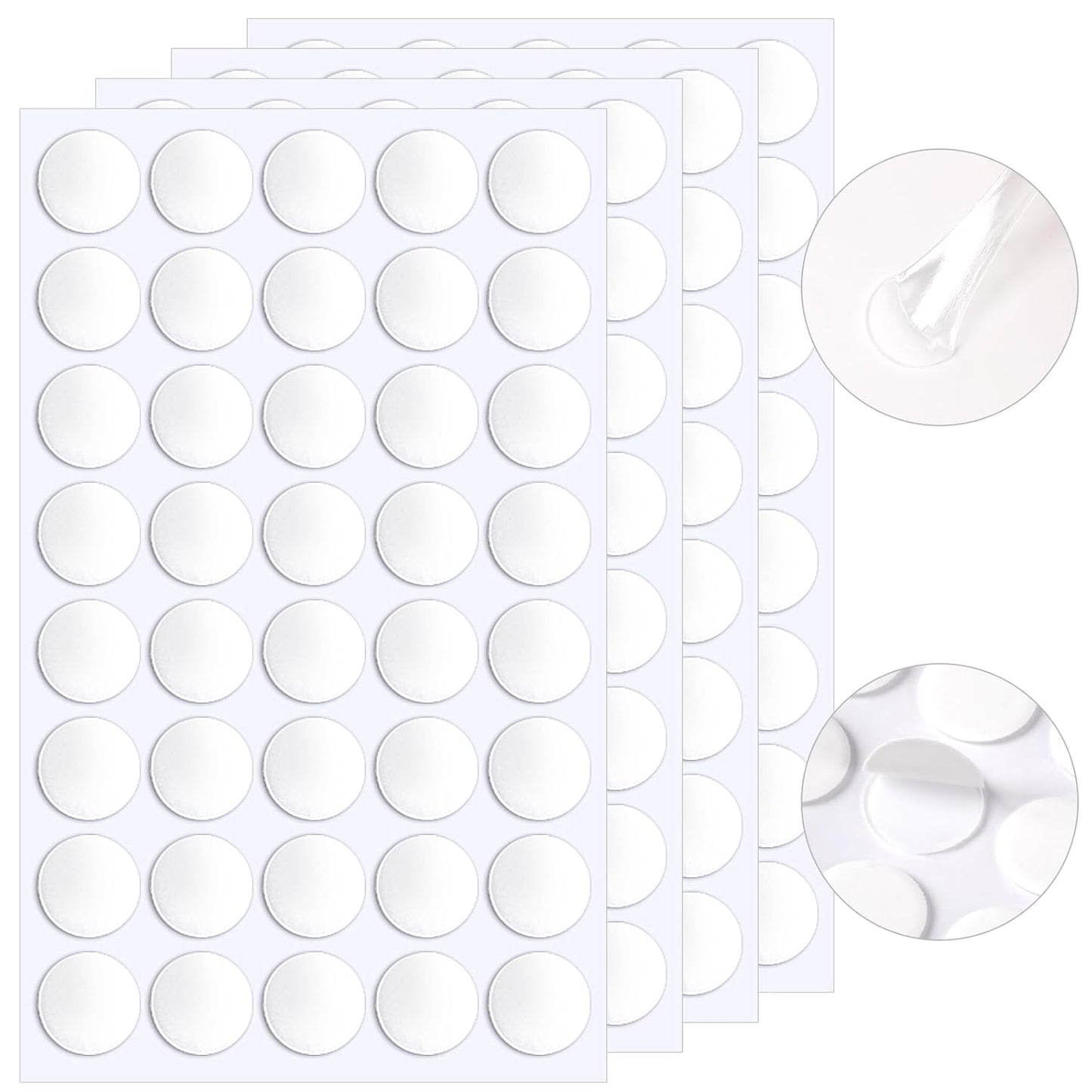 JANYUN 140 Pieces Adhesive Dots,Removable Round Putty Clear Tack No Trace Small Tape Stickers for Wall Hanging Festival Poster Office Party Decoration Picture Crafts