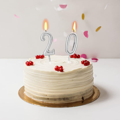 10-Piece Number Birthday Candles - Glitter Cake Toppers for Birthday & Wedding Parties