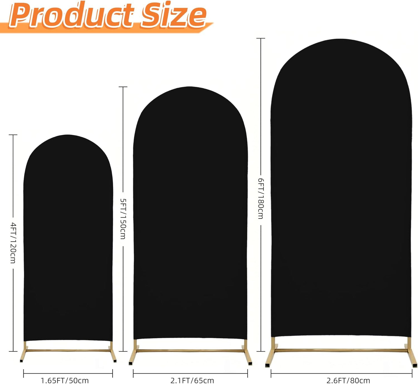3-Piece Arch Cover Bundle – 7.2FT, 6.6FT & 6FT Stretch Spandex Backdrop Set – Wedding, Birthday & Photo Booth Arch Covers for Every Event