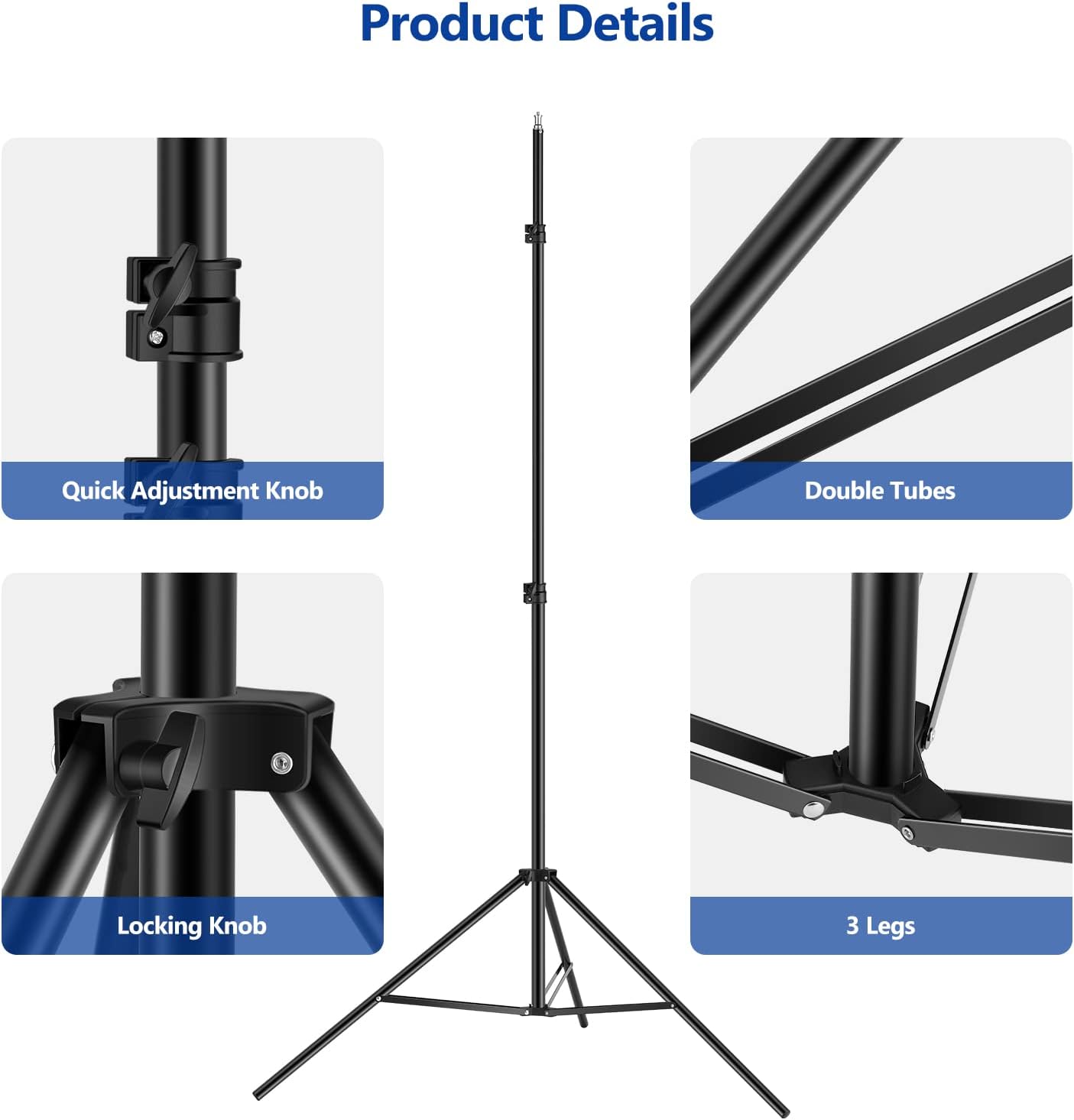 Neewer Photo Studio Backdrop Support System, 10ft/3m Wide 6.6ft/2m High Adjustable Background Stand with 4 Crossbars, 6 Backdrop Clamps, 2 Sandbags, and Carrying Bag for Portrait & Studio Photography