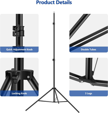 Neewer Photo Studio Backdrop Support System, 10ft/3m Wide 6.6ft/2m High Adjustable Background Stand with 4 Crossbars, 6 Backdrop Clamps, 2 Sandbags, and Carrying Bag for Portrait & Studio Photography