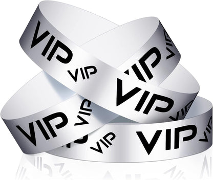 Teling 500 Pack VIP Plastic Wristbands Bracelets Party for Events VIP Custom Wristbands Plastic Bracelets Tear proof Waterproof Wrist Bands Arm Bands for Events Concerts
