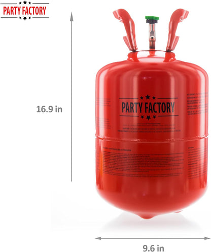 Party Factory Helium balloon gas for up to 50 balloons | helium bottle 14.1 cu gas filling foil balloons | party wedding
