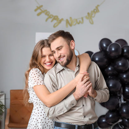 110pcs Black Balloon 12 inch, Black Latex Balloons for Birthday Party Baby Shower Wedding(with 2 Ribbons). - Colors A