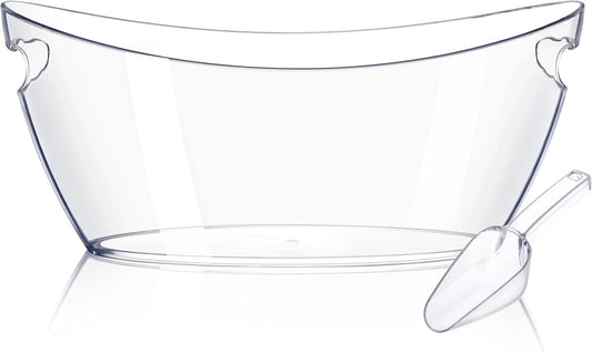 Ice Bucket for Parties 5.5L - Clear Acrylic Champagne Bucket with Scoop, Large Beverage Tub for Cocktail Bar, Wine, Beer, Soda & Drinks
