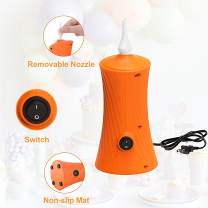 Balloon Pump Electric - Portable Air Balloon Pump for Long Balloons, Balloon Blower Inflator Machine for Twisty, Animal Classic Round, Foil, Latex Balloons