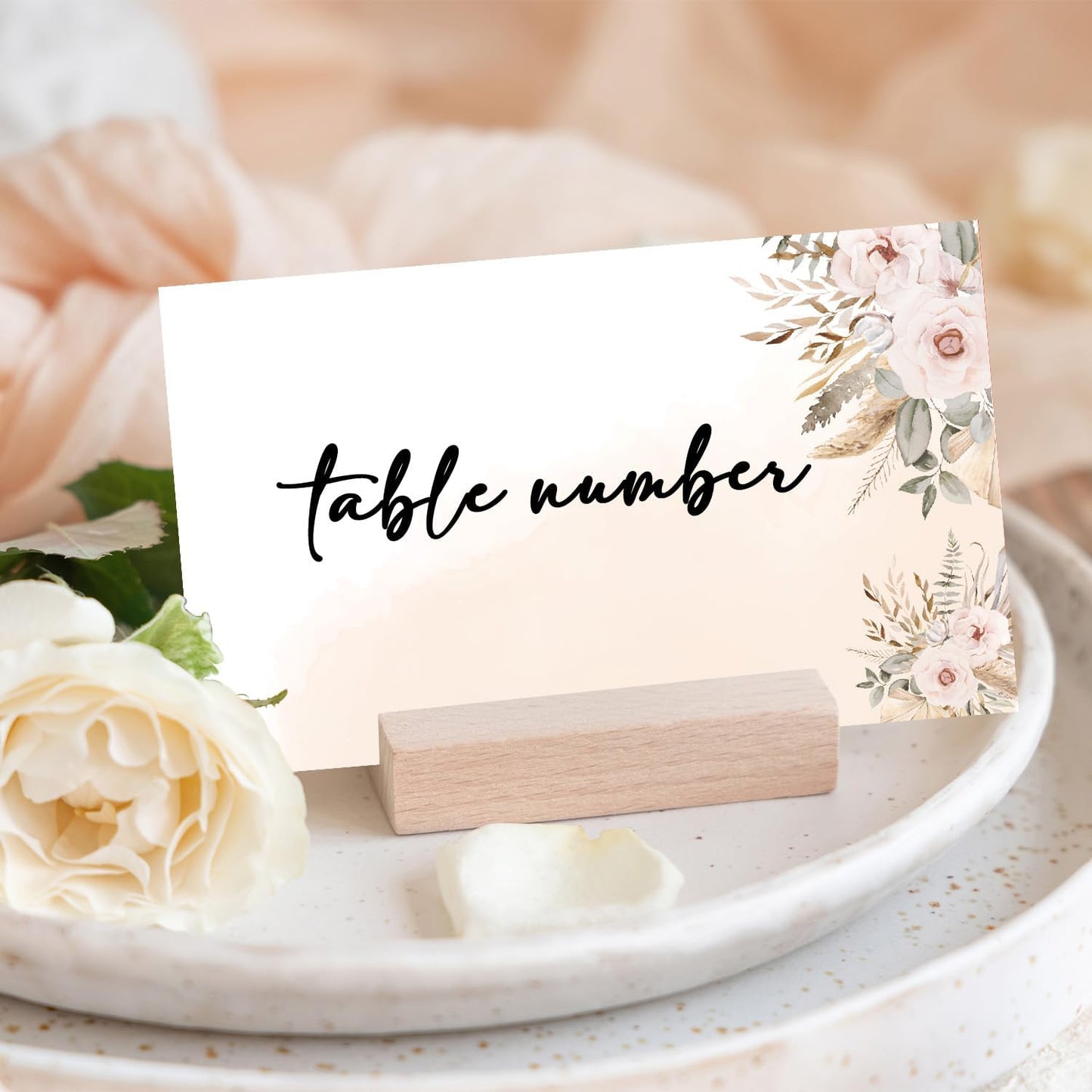 Boho Floral Place Cards for Table Setting, Wedding Placecards, Tent Cards Decor For Bridal Shower Anniversary Party Decorations, 25 Pack Baby Shower Food Name Card, 2 x 3.5" /001
