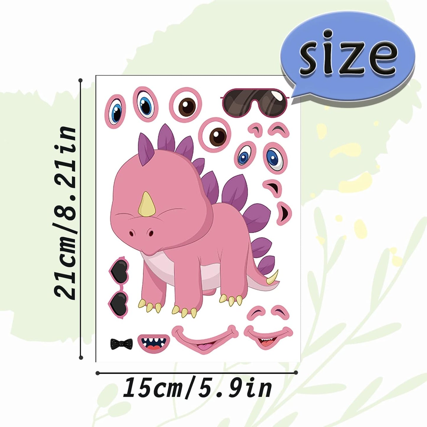 24 Sheets 8.27''×5.9'' Make Your Own Stickers for Kids Toddlers, Make a Face Stickers Mix and Match with Unicorns Dinosaur Horse and Sea Animals for Kids Party Favors Activities