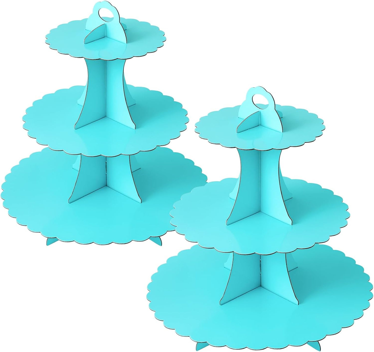 Soleebee 3-Tier Cupcake Stand, Cardboard Cupcake Tower, Dessert Cup Cake Stand Tower for Birthday Wedding Party Decoration, Cupcake Tier Stand 1 Set (Black)