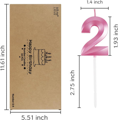 BEAN LIEVE Blue Birthday Candles - Number Cake Candles, Happy Birthday Numeric Candles Number 0 1 2 3 4 5 6 7 8 9 Used for Cake Decoration on Birthday Parties and Wedding Anniversary Celebration