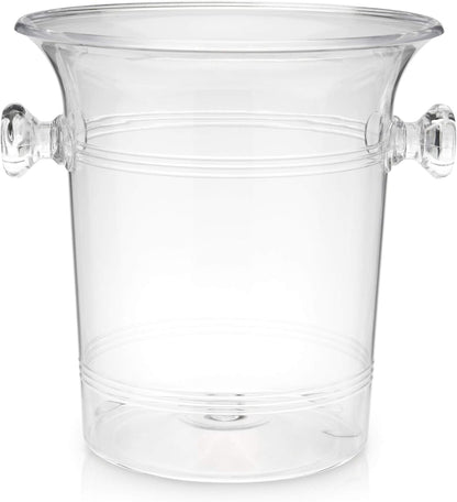 True Clear Acrylic Ice Bucket with Handles, 3-Liter Capacity, Durable Wine and Champagne Bucket, Perfect Ice Buckets for Parties, BBQs, Weddings, Picnics, Holidays, Outdoors, 8.75" x 8.25", Set of 1