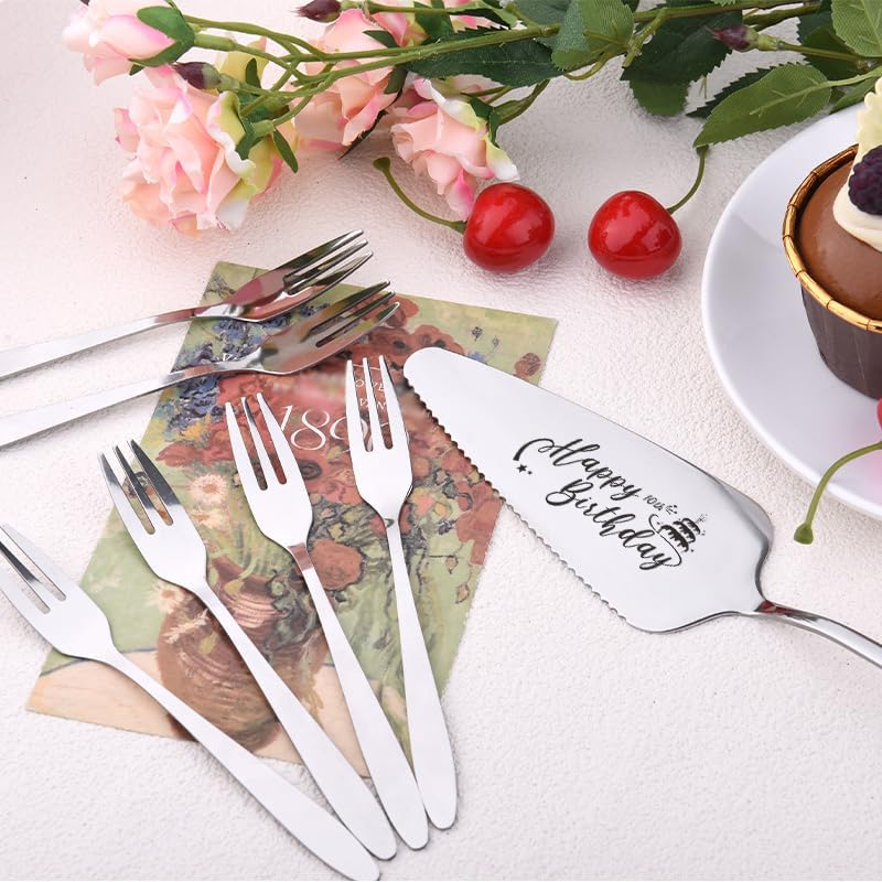 Cake Knife and Server Set for Birthday Party 60 Year Old Birthday Gift for Dad Mom Engraved Knives Servers Grandma Grandpa 60th Bday Gifts for Men Women 60 Yrs Old Bday Presents for Aunt Uncle