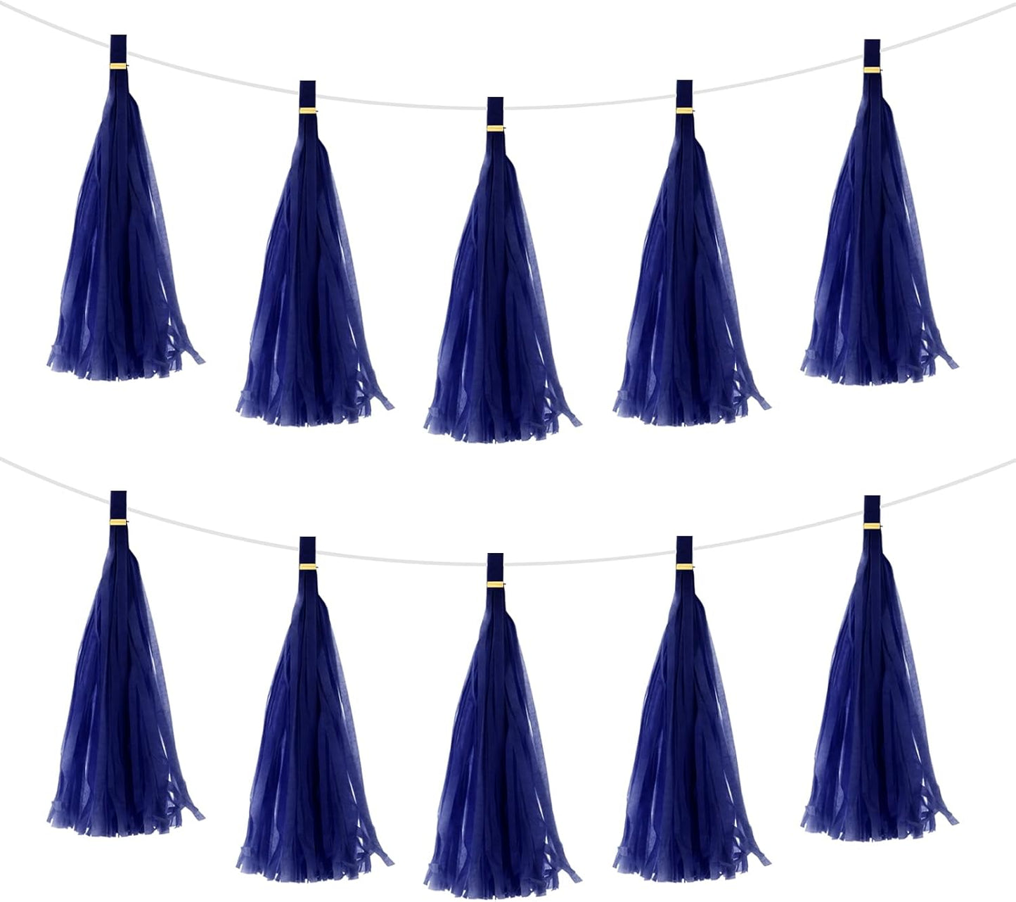 MECCANIXITY 20Pcs Light Blue Tassel Garland Banner with Rope Tissue Paper Tassels Party DIY Kits for Anniversary Wedding Birthday Party