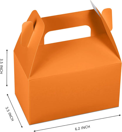 XAGLVV 24 Pack White Paper Gable Boxes,6.2 Inch Candy Boxes with Handle, Snack Party Favor& Gift Cookie bags for kids Birthday,Wedding, Baby Shower, Graduation.