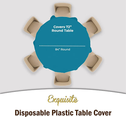 12-Pack Premium Plastic Tablecloth 54in. x 108in. Rectangle Table Cover - Dark Blue - Colors B