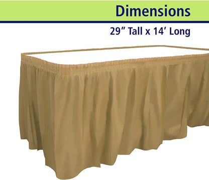 Party Dimensions Plastic Table Skirt, 29-Inches by 14-Feet - White - 6 Pack