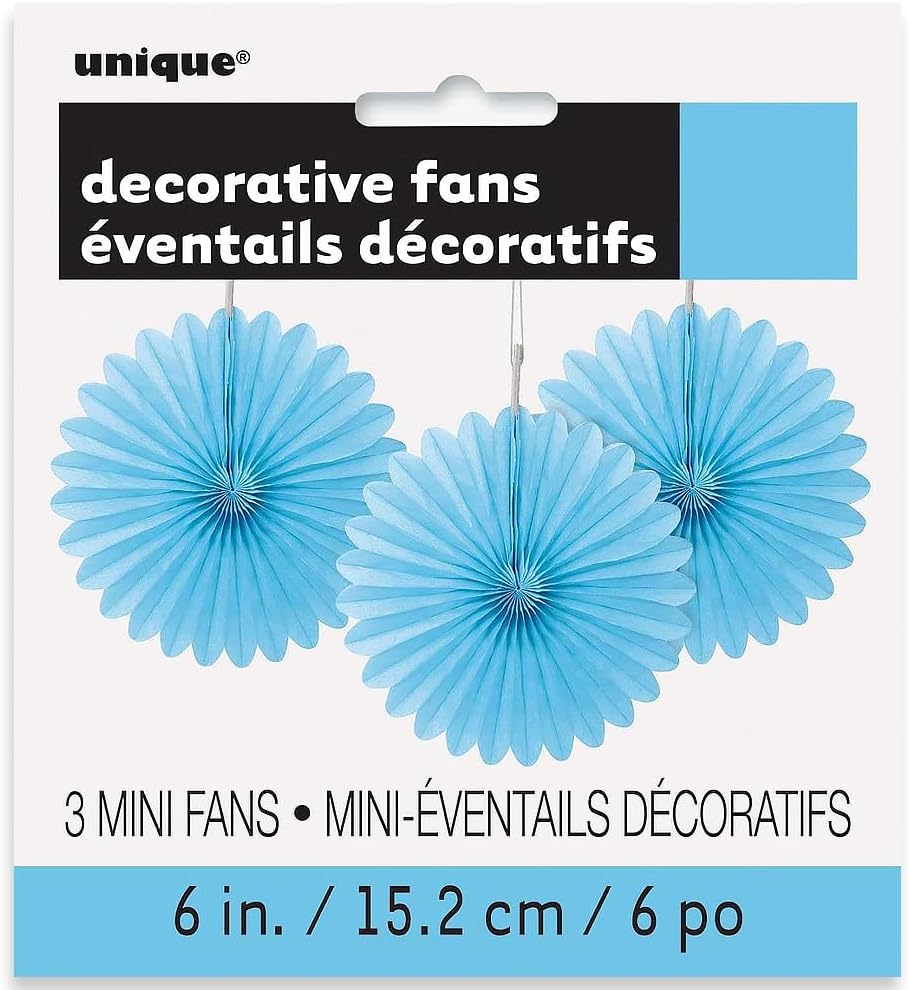 Sunflower Yellow Hanging Tissue Paper Fans - 6'', 3 Count - Perfect for Parties & Home Decor